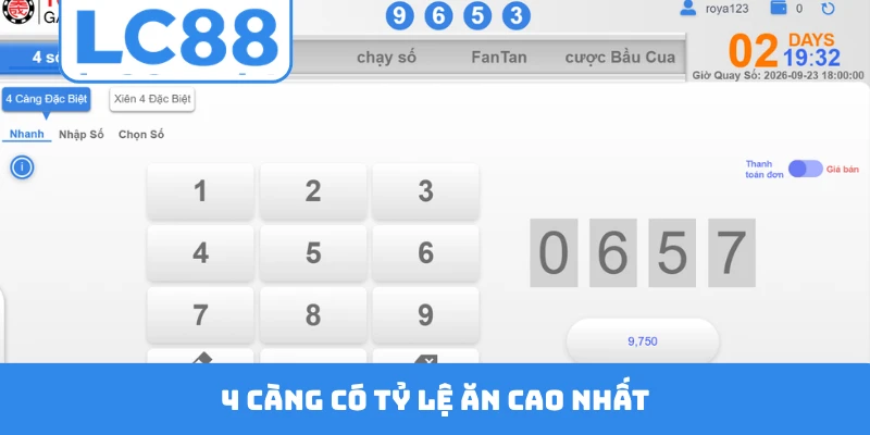 4 càng có tỷ lệ ăn cao nhất
