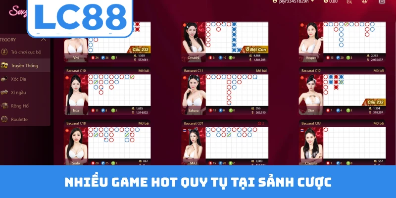 Nhiều game hot quy tụ tại sảnh cược
