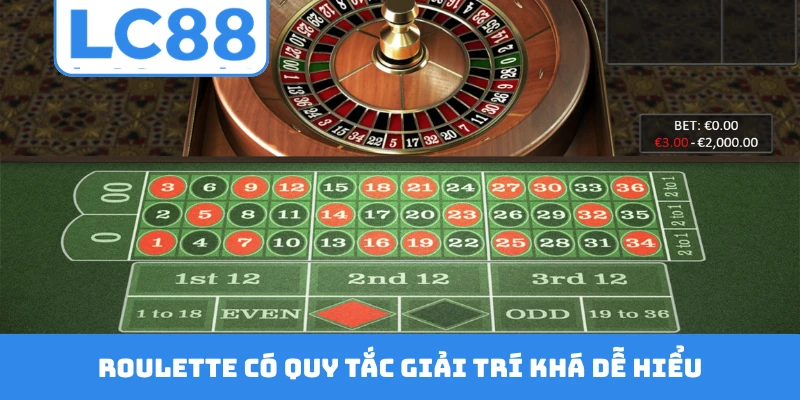 Roulette có quy tắc giải trí khá dễ hiểu